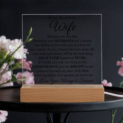 To My Beautiful Wife (Printed) – Acrylic Square
