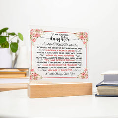 To My Beautiful Daughter – Acrylic Square
